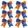Cheer Bow Metallic Sequin Mermaid 8 Inch 2 Color Cheerleader Cheerleading Jumbo Cheer Bow (Royal blue/Orange)