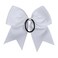 Cheerleader Bows 8 Inch 20 pcs Ponytail Holder Cheerleading Bows Hair Tie (White)