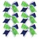 Cheerleader Bows 8 Inch 3 Colors 2 Layers 6 Pcs Jumbo Ponytail Holder Cheerleading Bows for High School College Hair Elastic Hair Tie (Green/Navy Blue)