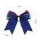 Metallic Sequin and Holographic 8 Inch Cheer Bow Cheerleader Cheerleading Jumbo Cheer Bow Hair Tie (Purple Holographic)