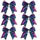 Metallic Sequin and Holographic 8 Inch Cheer Bow Cheerleader Cheerleading Jumbo Cheer Bow Hair Tie (Purple Holographic)