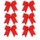 8 Inch Jumbo Cheerleader Bows with Bling Fling Rhinestones Ponytail Holder Cheerleading Bows Hair Tie 6 Pcs College (Red)