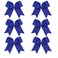 8 Inch Jumbo Cheerleader Bows with Bling Fling Rhinestones Ponytail Holder Cheerleading Bows Hair Tie 6 Pcs College (Royal Blue)