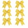 8 Inch Jumbo Cheerleader Bows with Bling Fling Rhinestones Ponytail Holder Cheerleading Bows Hair Tie 6 Pcs College (Yellow)