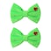 5 Inch Green Heart Hair Bow Clips 2PC Christmas Tree Decorations Women Girls Costume Accessories