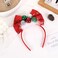 Ecuupas Christmas Headband Bow Hairband Red Shinny Glitter Green Bell Bowknot Headdress Design for Women Girls Kids Winter Head Wear Gifts Happy New Years Head Accessories