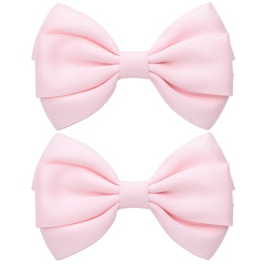 4.5 Inches Hair Bows for Women Girls Thick Ribbon Boutique Alligator Clips Hair Accessories for Older Kids Children Young Girls 2 Pcs (Light Pink)