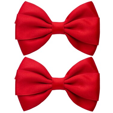 4.5 Inches Hair Bows for Women Girls Thick Ribbon Boutique Alligator Clips Hair Accessories for Older Kids Children Young Girls 2 Pcs (Red)