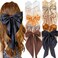 10 PCS Large Hair Bows Ribbon Bow for Women,Hair Bows for Women,Oversized Long-tail Cute Aesthetic Hair Accessories,Large Hair Barrettes for Women,Big Bows for Girls（Warm brown
