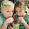 Whaline St. Patrick's Day Bow Clips Glitter Green Shamrock Clover Hair Pins Quicksand Bow Hair Barrettes Alligator Clip Hair Accessories for Girls Women Toddlers Holiday Birthday Gifts, 4 Pack