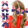 4th of July Hair Bows Clips Patriotic Hair Claws USA Flag Hairpins for Kids and Girls American Star Hair Accessories for Independence Day Memorial Day Hair Decorations 4Pcs