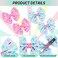 Whaline 4Pcs Ice Cream Sprinkles Bow Hair Clips Cake Donut Sprinkles Pink Cyan Ribbon Hair Bow Barrette Summer Dessert Theme Hairgrips for Women Birthday Party Supplies