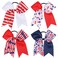 4th of July Cheer Hair Bows American Flag Cheer Bows for Girls Patriotic Cheerleader Hair Bows with Elastic Ponytail Holder Stars and Stripes Hair Tie Band Independence Day Hair Accessories 4pcs