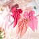 6 Pcs Coquette Large Pink Bow for Girls Women Oversized Long Tail Clip Barrette Ribbons Satin Bows Cute Bowknot Hair Accessories Gift for Birthday Galentine's Day Holidays