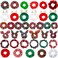 Riceshoot 48 Pcs Christmas Scrunchies Bulk Elastic Christmas Hair Ties Snowflake Glittery Hair Bands Scrunchy Hair Ropes Plaid Soft bow antler Ponytail Holders for Women Holiday Hair Accessories Gifts