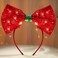 Light Up Christmas Bow Headbands LED Valentine's Day Hair Bands Red Sequins Bowknot Hair Accessories for Women