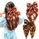 Halloween Hair Bows for Women Girls 2 Pcs Cute White Ghost Pumpkin Hair Accessories Black Orange Bow Hair Clips Big Hair Bows Clip Long Tail Bowknot Hair Ribbons Fall Halloween Hair Decoration