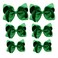 Green Hair Bow For Girls and Toddler - 6 pcs Green bows clips 6 inch &times;2, 4 inch &times;2, 3 inch &times;2