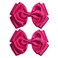 4.5-Inch Hair Bows Alligator Clips Delicate Satin Hair Accessories for Girls, Toddler, Kids and Women Birthday Wedding Christmas Occasions- Set of 2 (Hot Pink)