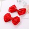 Large Big 6 Inch Hair Bows for Girls Thick Ribbon Boutique Alligator Clips Hair Accessories for Baby Girls Toddlers Kids Teens 2 PCS (Red)