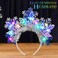Yean Light Up Snowflake Christmas Headband LED Snow Xmas Hairband Glitter Holiday Hair Accessories for Women