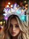 Yean Light Up Snowflake Christmas Headband LED Snow Xmas Hairband Glitter Holiday Hair Accessories for Women