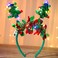 Olbye Light up Christmas Headbands Xmas Green Headband Glowing Christmas Tree Hairbands Led Flashing Star Costume Headpiece Holiday Hair Accessories for Women