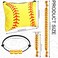 Hicarer 36 Pieces Softball Team Gifts Set Includes 12 Charm Bracelets 12 Pouch Small Portable Travel Makeup Bag 12 Scrunchies Elastic Hair Ties for Women Men