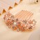 Aimimier Luxury Crystal Inlaid Flower Hair Side Combs Decorative Rhinestone Headpieces Wedding Hair Accessories for Women(Champagne)