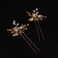 JWICOS Bride Wedding Hair Pins Vintage Leaf Bead Head Piece Wedding Hair Accessories for Women and Girls (Pack of 2) (Gold)