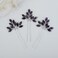 JWICOS Bridal Wedding Crystal Hair Pins Bride Hair Pieces Wedding Hair Accessories for Women and Girls Pack of 3 (Purple)