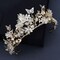 Butterfly Flower Tiara Bride Crown, For Women Rhinestone Pearl Tiara Bridesmaid Fairy Crown Headband Wedding Hair Accessories