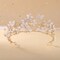 Butterfly Flower Tiara Bride Crown, For Women Rhinestone Pearl Tiara Bridesmaid Fairy Crown Headband Wedding Hair Accessories