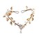 Vivivalue Golden Fairy Crown Flower Headband Elf Floral Headpiece Hair Wreath Woodland Forest Even Circlet for Women Girls Halloween Renaissance Wedding Bridal Cosplay Prom Photo