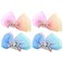 4Pcs Crown Bow Hair Clip Diamond Hair Pin Princess Headband Ribbon Cute Metal Snap Sparkly Tiara Gradient Rhinestone Side Hair Barrette Mini Headdress Styling Accessories for Halloween Christmas Party