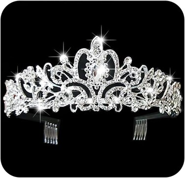 Gangel Baroque Rhinestone Crowns Vintage Hair Comb Sliver Tiaras with Crystal Crown Hair Accessories for Girls Wedding Prom Birthday Party(1 pc)