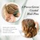 inSowni 7 Pieces Vintage Proms Bridal Wedding Glitter Green Rhinestone Crystal Gold Metal Hair Side Combs Slides U-shaped Hair Pins Accessories for Women Flower Girls Brides Bridesmaids