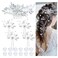 inSowni 17 Pieces Silver Metal Crystal Rhinestone Pearl Bridal Wedding Hair Side Combs Slides+U-shaped Flower Hair Pins+Pearl Twist Spiral Pearl Hairpins for Brides Bridesmaids Women Girls