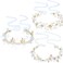 inSowni 3pcs Flower Girl Headbands Pearl Rhinestone Leaf Flower Wedding Bridal Crowns Tiaras Wreaths with Ribbon Vines Headpieces Hair Vine Accessories for Women Girls Teens Kids