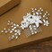Foyte Crystal Flower Hair Comb Wedding Headpiece Silver Rhinestone Hair Piece Bride Pearl Hair Accessories for Women and Brides
