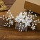 Foyte Crystal Flower Hair Comb Wedding Headpiece Silver Rhinestone Hair Piece Bride Pearl Hair Accessories for Women and Brides