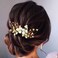 JONKY Flower Bride Wedding Hair Comb Pearl Hair Pieces Gold Leaf Headpieces Bridal Hair Accessories for Women