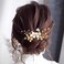 JONKY Flower Bride Wedding Hair Comb Pearl Hair Pieces Gold Leaf Headpieces Bridal Hair Accessories for Women