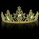 AHONEY Green Tiara and Crown for Women, Crystal Fiona Crown Rhinestone Princess Tiaras for Crown for Wedding Birthday Prom Halloween Party (Gold Green)