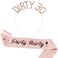 AOPRIE Dirty 30 Birthday Headband &amp; Sash for Women Rose Gold Birthday Tiara Crown Rhinestone Happy Birthday Hair Accessories Gift Sets