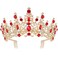 CURASA Crystal Tiaras and Crowns with Comb Princess Crown for Women Rhinestones Wedding Crown for Bride Birthday Crowns for Women Girls Royal Queen Crowns for Custome (Red)