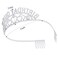 AOPRIE Birthday Tiara for Women Silver Birthday Queen Headband Happy Birthday Tiara and Crown for Women Rhinestone Crystal Decor