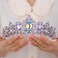 Bridal Baroque Purple Crystal Silver Headpiece Silver Princess Wedding Headband Royal Shiny Colorful Crystal Rhinestone Hair Costume for Women and Girls (purple)
