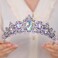Bridal Baroque Purple Crystal Silver Headpiece Silver Princess Wedding Headband Royal Shiny Colorful Crystal Rhinestone Hair Costume for Women and Girls (purple)