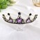 Crystal Bridal Crown Baroque Crystal Tiara for Women Rhinestone Crown Wedding Bridal Headband For Halloween Party Purple Black Baroque Queen Crown